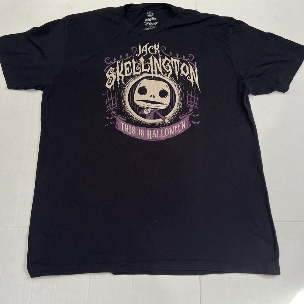 Pop Disney Jack Skellington Black Graphic Shirt Size 2XL